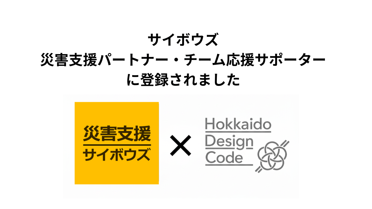 ​サイボウズ 災害支援パートナーおよびチーム応援サポーターに登録されました