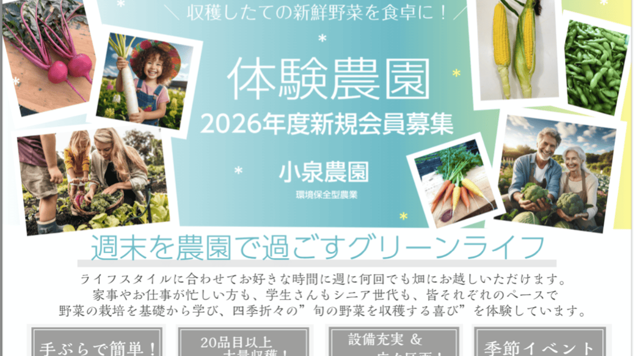 2026年度 小泉農園レンタルファーム見学会☆彡