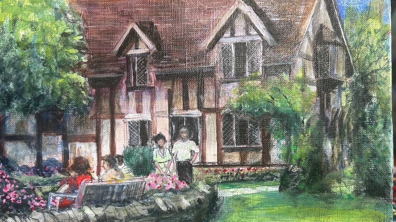油絵、完成💕英国、シェイクスピアの生家