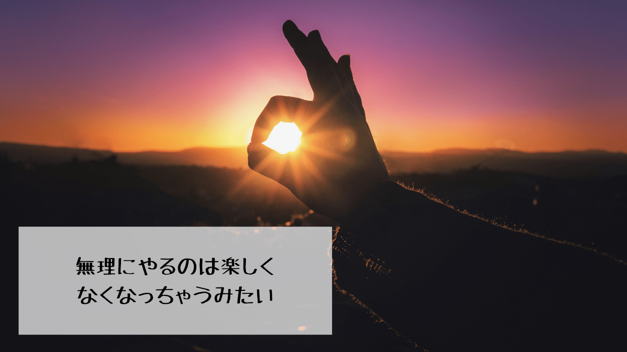 無理にやるのは楽しく無くなっちゃうみたい。